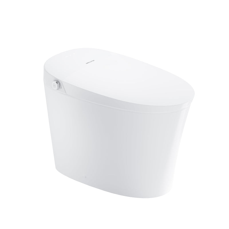 Elongated Smart Bidet Toilet in White with Built-in Tank, Foot Sensor Function, Auto Flush