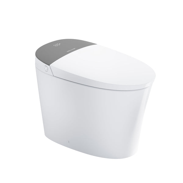 Elongated Smart Bidet Toilet in White with Built-in Tank, Foot Sensor Function, Auto Flush,LED Display