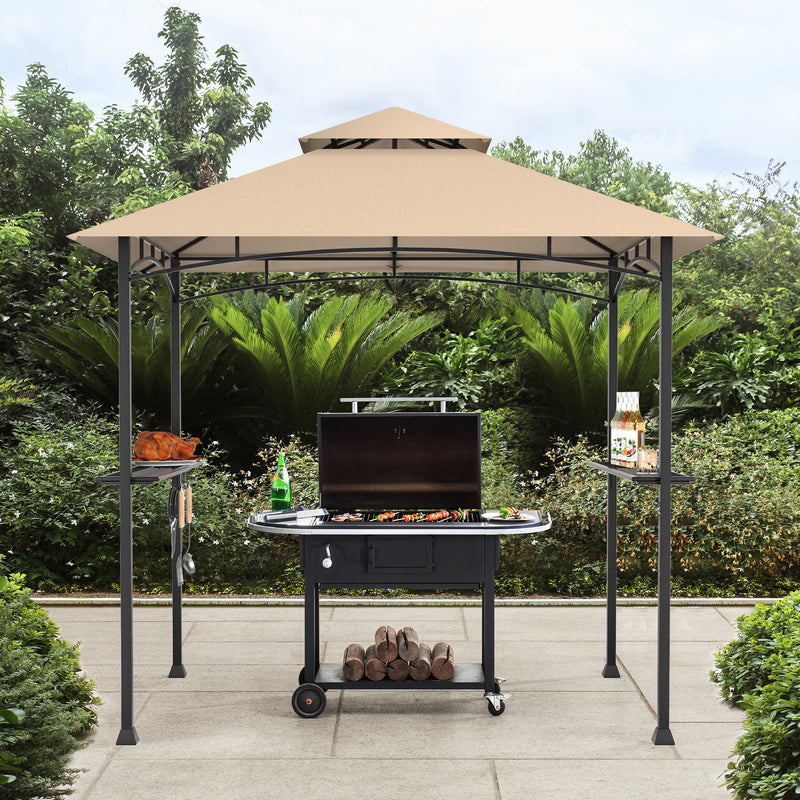 8 x 5 Feet Outdoor Barbecue Grill Gazebo Canopy Tent BBQ Shelter