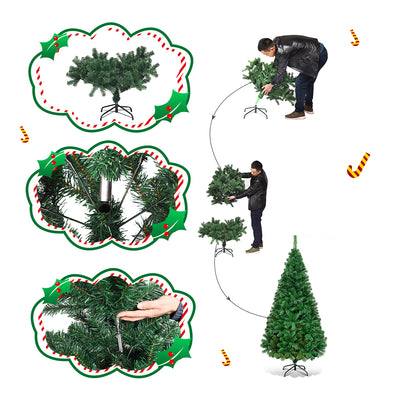 Artificial PVC Hinged Christmas Tree with Solid Metal Stand