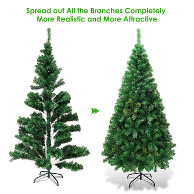 Artificial PVC Hinged Christmas Tree with Solid Metal Stand