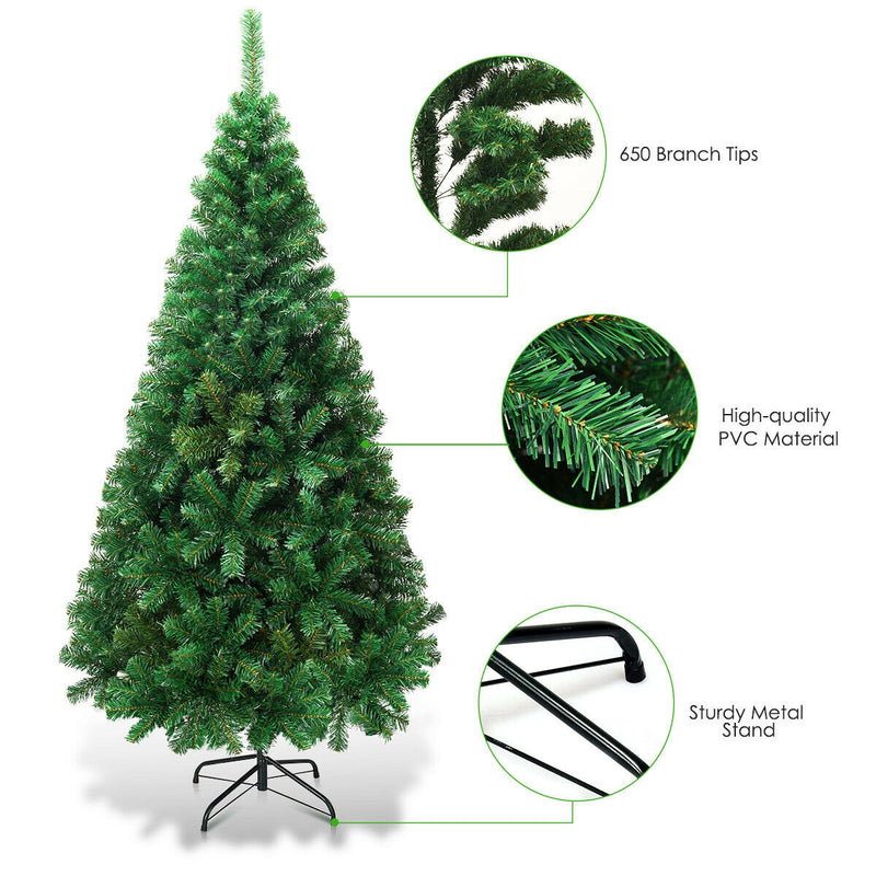 Artificial PVC Hinged Christmas Tree with Solid Metal Stand