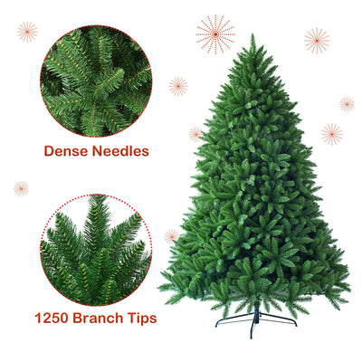 6 Feet Unlit Artificial Christmas Tree with 1250 Branch Tips