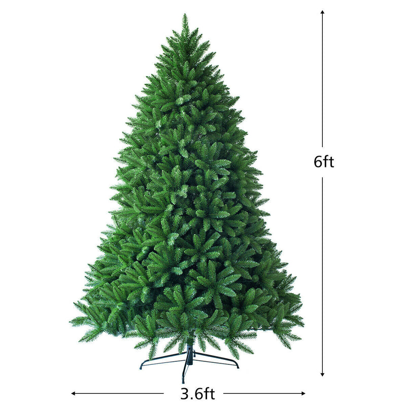 6 Feet Unlit Artificial Christmas Tree with 1250 Branch Tips