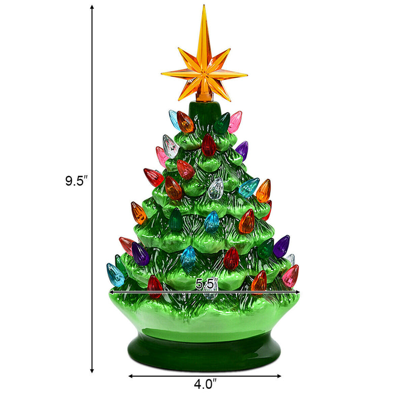 15 Inch Pre-Lit Hand-Painted Ceramic National Christmas Tree