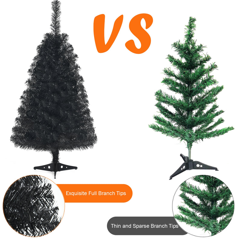 3 Feet Unlit Artificial Christmas Halloween Mini Tree with Plastic Stand