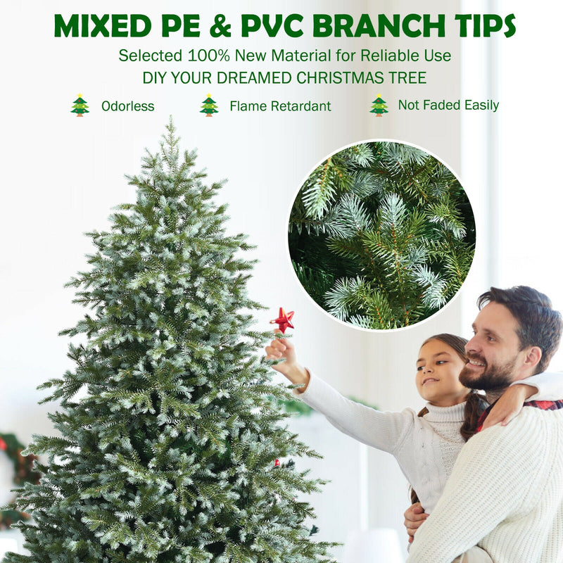 7 Feet Artificial Christmas Tree with 1260 Mixed PE and PVC Tips