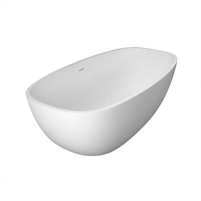 67inch Stone Resin Solid Surface Matte Freestanding Bathtub, White