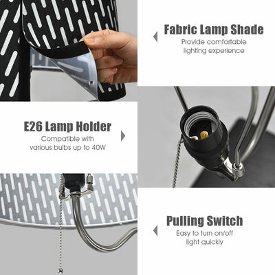 Floor Lamp Bedside Desk with USB Charging Ports Shelves