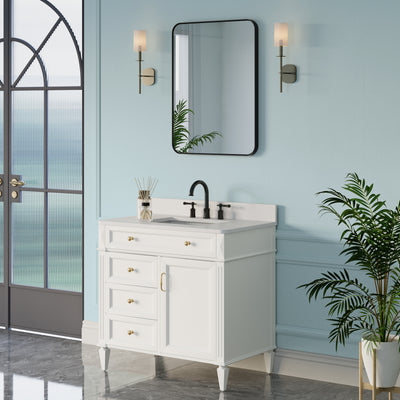 24-in W x 32-in H Black Rectangular Framed Bathroom Vanity Mirror