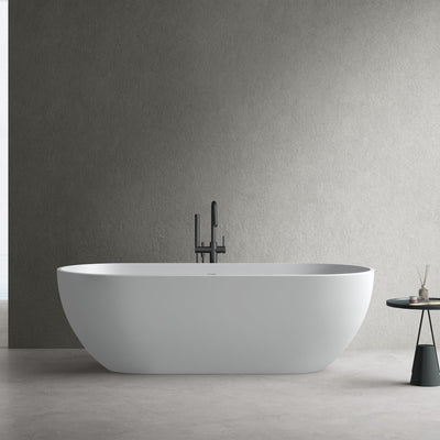 69inch Solid Surface Stone Resin Stand Alone Freestanding Soaking Bathtub