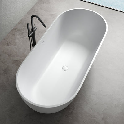 69inch Solid Surface Stone Resin Stand Alone Freestanding Soaking Bathtub