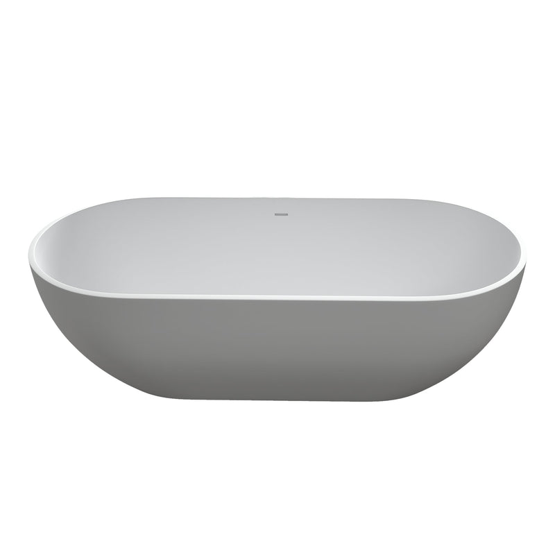 59inch Solid Surface Stone Resin Stand Alone Freestanding Soaking Bathtub