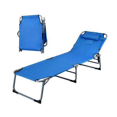 Folding Chaise Lounge Chair with Face Hole for Beach