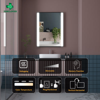 28 in. x 36 in. LED Light Bathroom Mirror with Anti-Fog Function