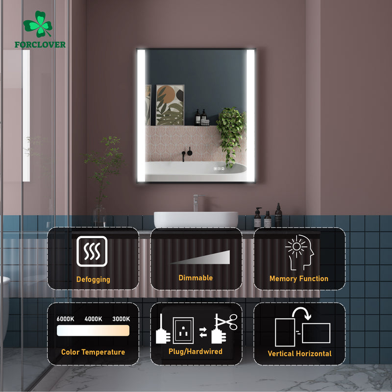 32 in. x 36 in. LED Light Bathroom Mirror with Anti-Fog Function