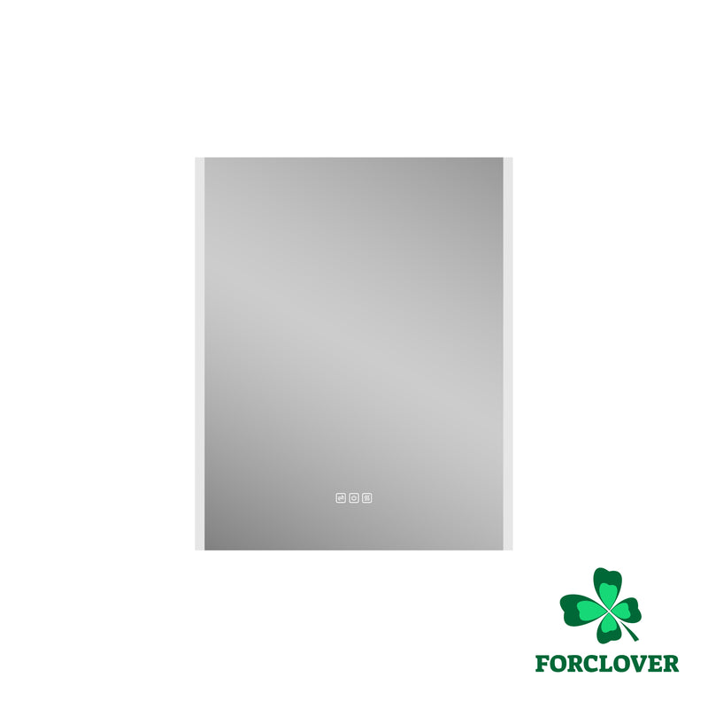 24 in. x 30 in.  Lighted LED Fog Free Surface Mount Silver Mirrored Soft Close Left Medicine Cabinet