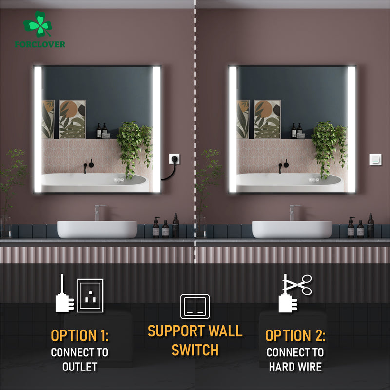 36 in. x 36 in. LED Light Bathroom Mirror with Anti-Fog Function