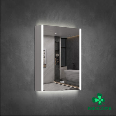 24 in. x 30 in.  Lighted LED Fog Free Surface Mount Silver Mirrored Soft Close Right Medicine Cabinet