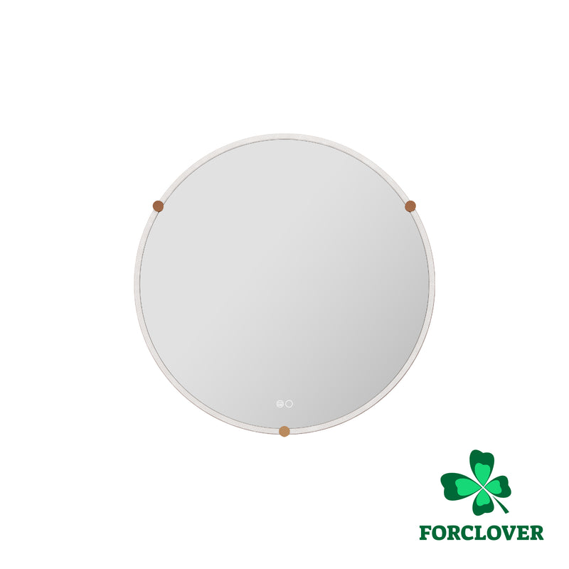 32 in. W x 32 in. H Framed Round LED Light Bathroom Vanity Mirror