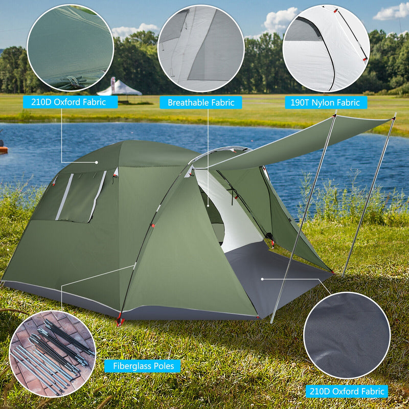 4-6 Person Camping Tent with Front Porch