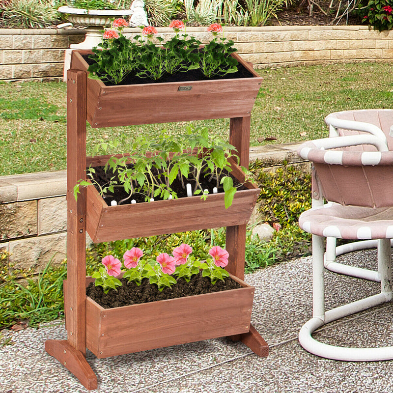 3-Tier Raised Garden Bed Vertical Freestanding Elevated Planter