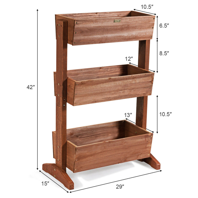 3-Tier Raised Garden Bed Vertical Freestanding Elevated Planter