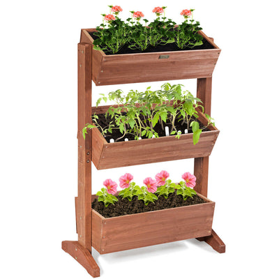 3-Tier Raised Garden Bed Vertical Freestanding Elevated Planter