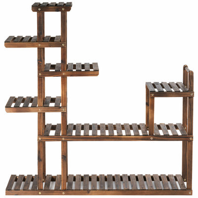 7-Tier Flower Wood Stand Plant Display Rack Storage Shelf