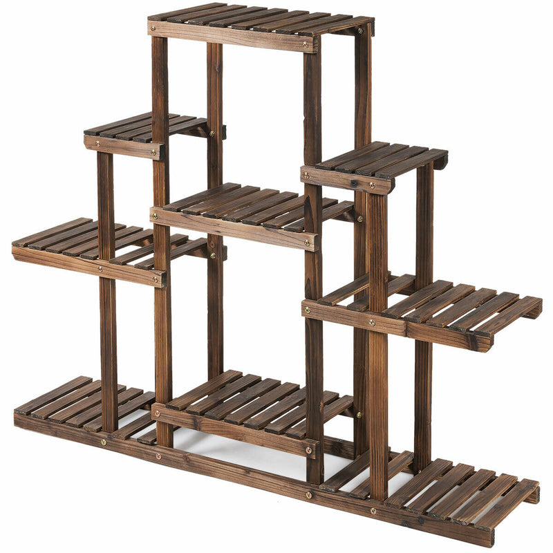 6-Tier Flower Wood Stand Plant Display Rack Storage Shelf