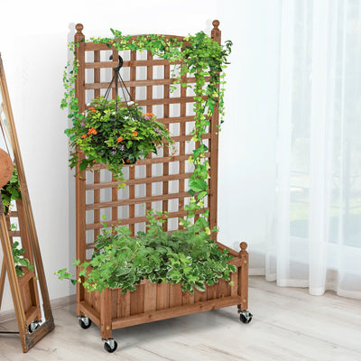 50in Wood Planter with Trellis for Climbing Plant