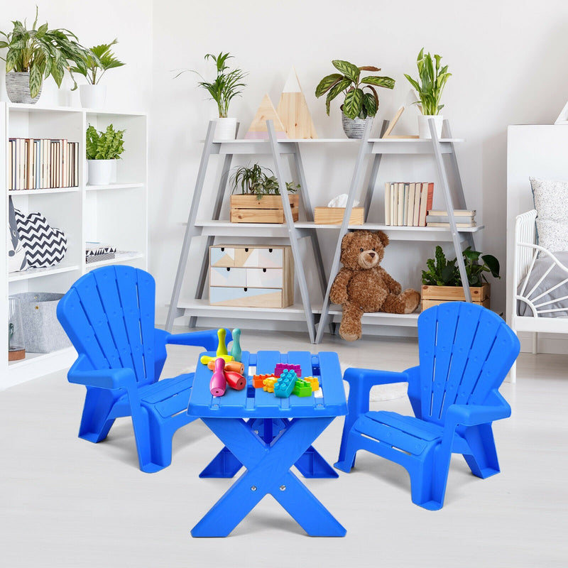 3-Piece Plastic Children Table Chair Set