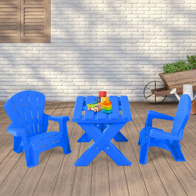 3-Piece Plastic Children Table Chair Set