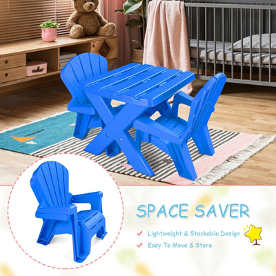 3-Piece Plastic Children Table Chair Set