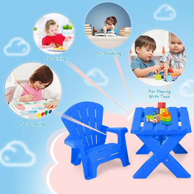 3-Piece Plastic Children Table Chair Set