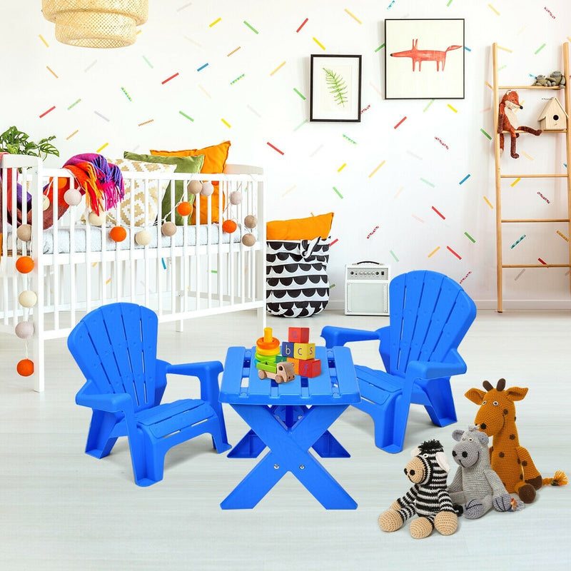 3-Piece Plastic Children Table Chair Set