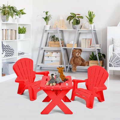 3-Piece Plastic Children Table Chair Set