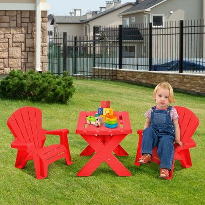 3-Piece Plastic Children Table Chair Set