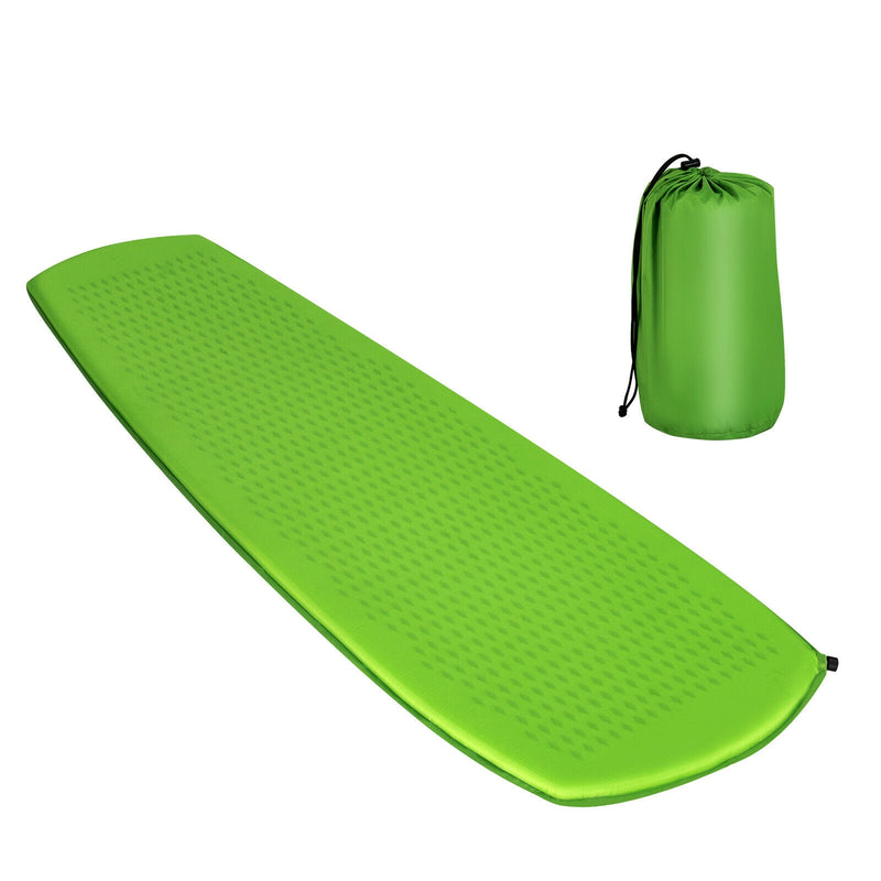 Green Inflatable Sleeping Pad with Carrying Bag