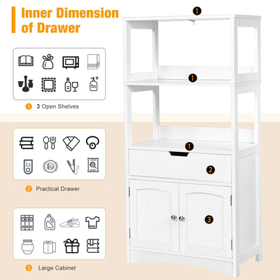 Bathroom Storage Cabinet with Drawer and Shelf Floor Cabinet