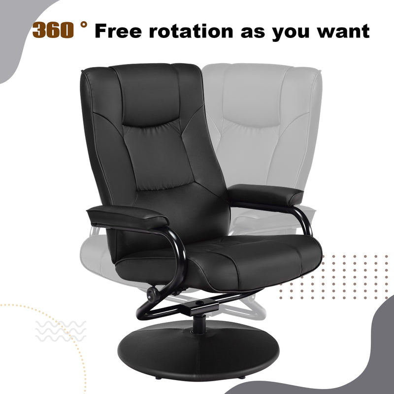 Swivel Lounge Chair Recliner with Ottoman