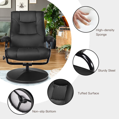 Swivel Lounge Chair Recliner with Ottoman