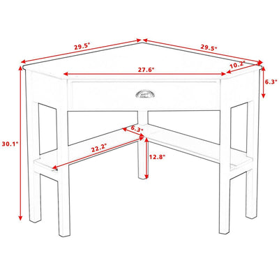 Corner Wooden PC Laptop Computer Desk