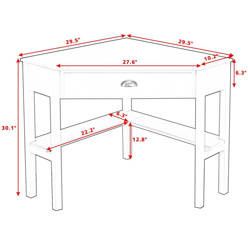 Corner Wooden PC Laptop Computer Desk