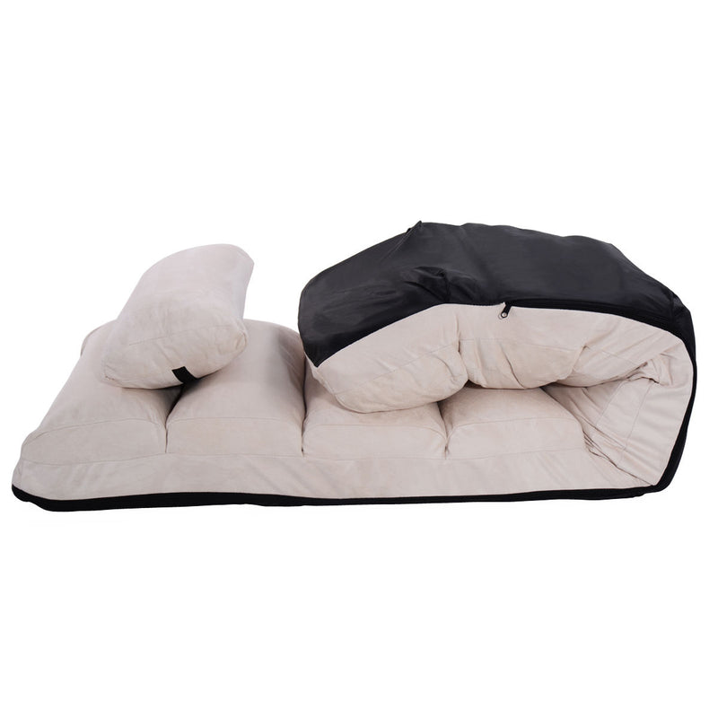 Folding Lazy Sofa Couch with Pillow