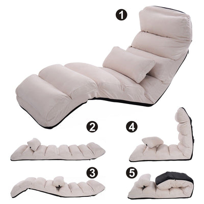 Folding Lazy Sofa Couch with Pillow