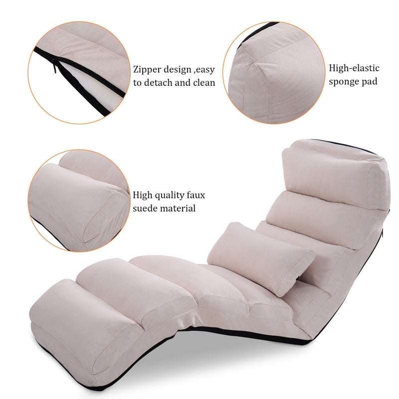 Folding Lazy Sofa Couch with Pillow