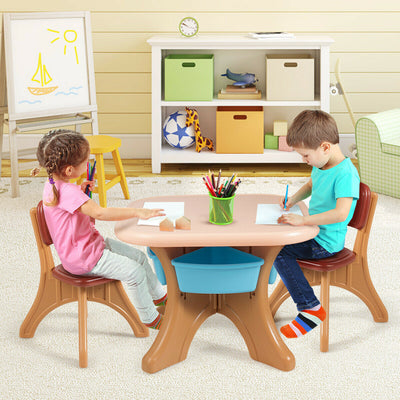 Children Kids Activity Table and Chair Set Play Furniture with Storage