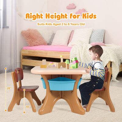 Children Kids Activity Table and Chair Set Play Furniture with Storage