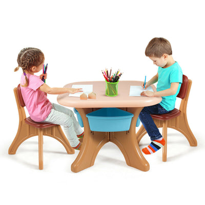 Children Kids Activity Table and Chair Set Play Furniture with Storage